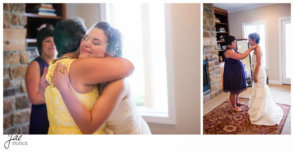 Sam and Hilary, Lynchburg Wedding Session 2014, Sierra Vista, Yellow Dress, Wedding Dress, Veil, Hugging, Preparing, Mother of the Bride