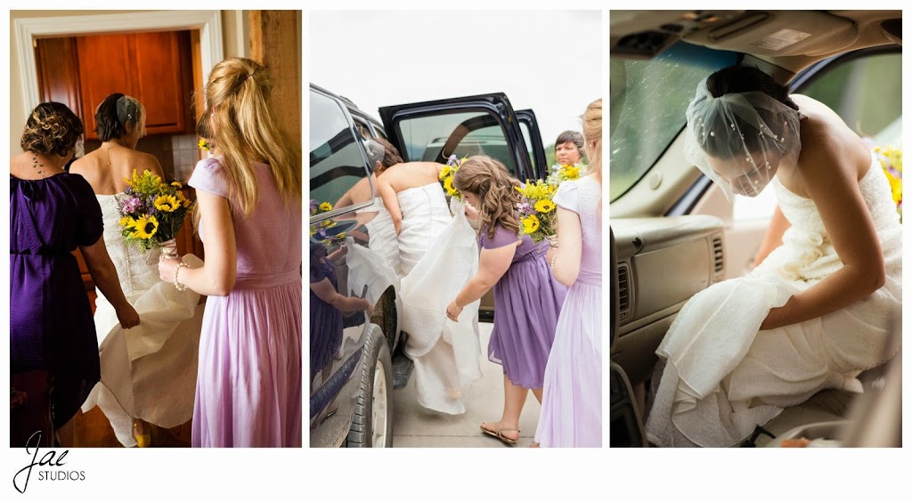 Sam and Hilary, Lynchburg Wedding Session 2014, Sierra Vista, Traveling, Purple Dress, Sunflowers, Wedding Dress, Veil, Brunette, Short Hair, Flowers, Car, Riding