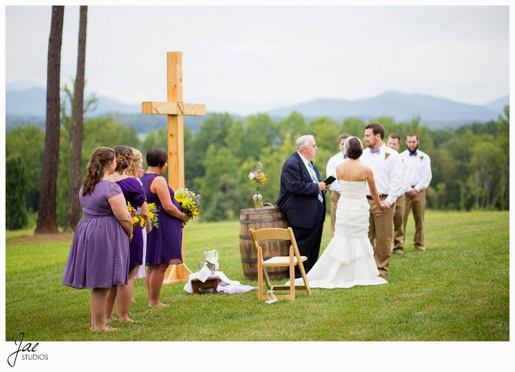 Sam and Hilary, Lynchburg Wedding Session 2014, Sierra Vista, Bride, Ceremony, Bridesmaids, Groom, Groomsmen, Cross, Pastor, Chair, Washing Feet, Peaks of Otter