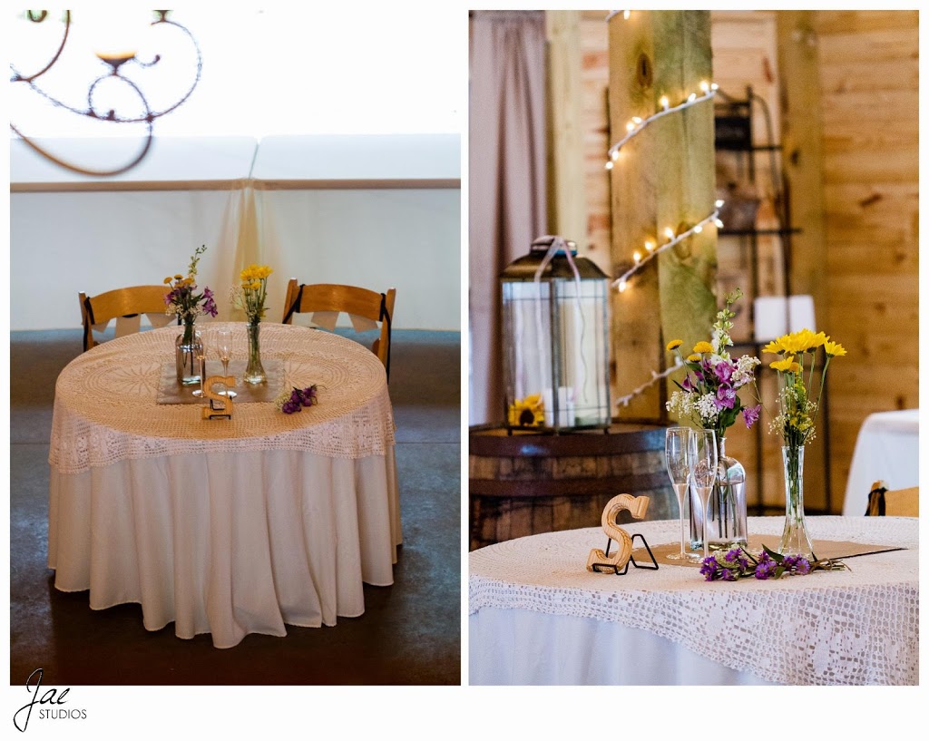 Sam and Hilary, Lynchburg Wedding Session 2014, Sierra Vista, Mr and Mrs Table, Inside the Barn, Centerpiece, Lights, Flowers, S