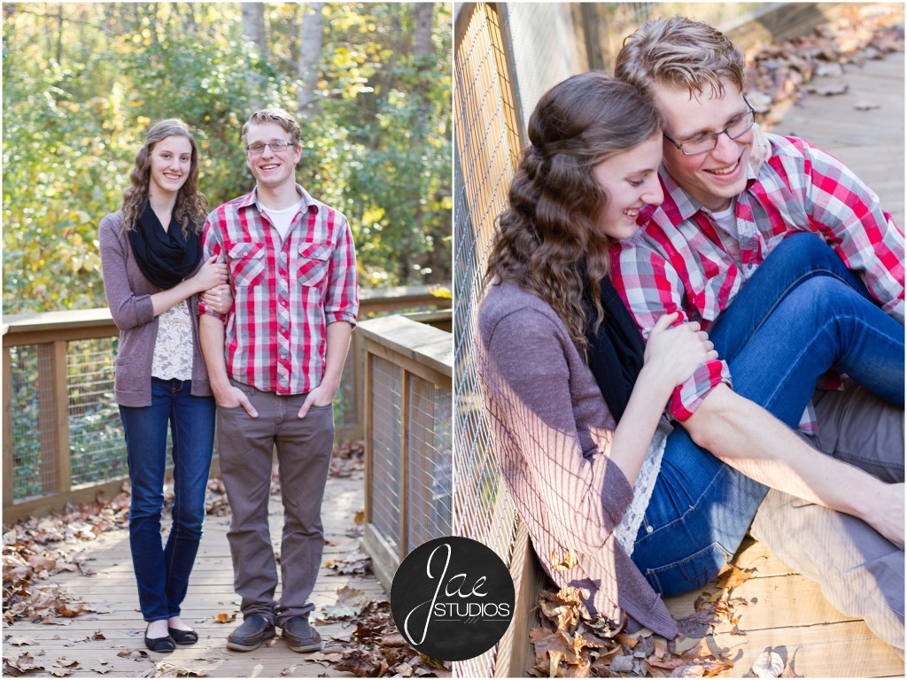 Lynchburg Engagement Patrick and Rebecca. Patrick and Rebecca in a rustic session with fall colors and red plaid.